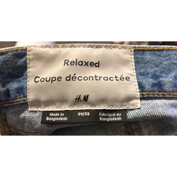 H&M Blue Denim Size 29/32 Relaxed Coup decontractee Jeans - Picture 5 of 5